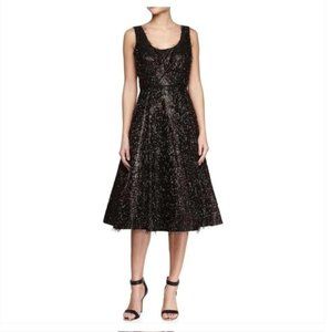 Tracy Reese Sleeveless Beaded & Eyelash Fringe Cocktail Dress US Size 8